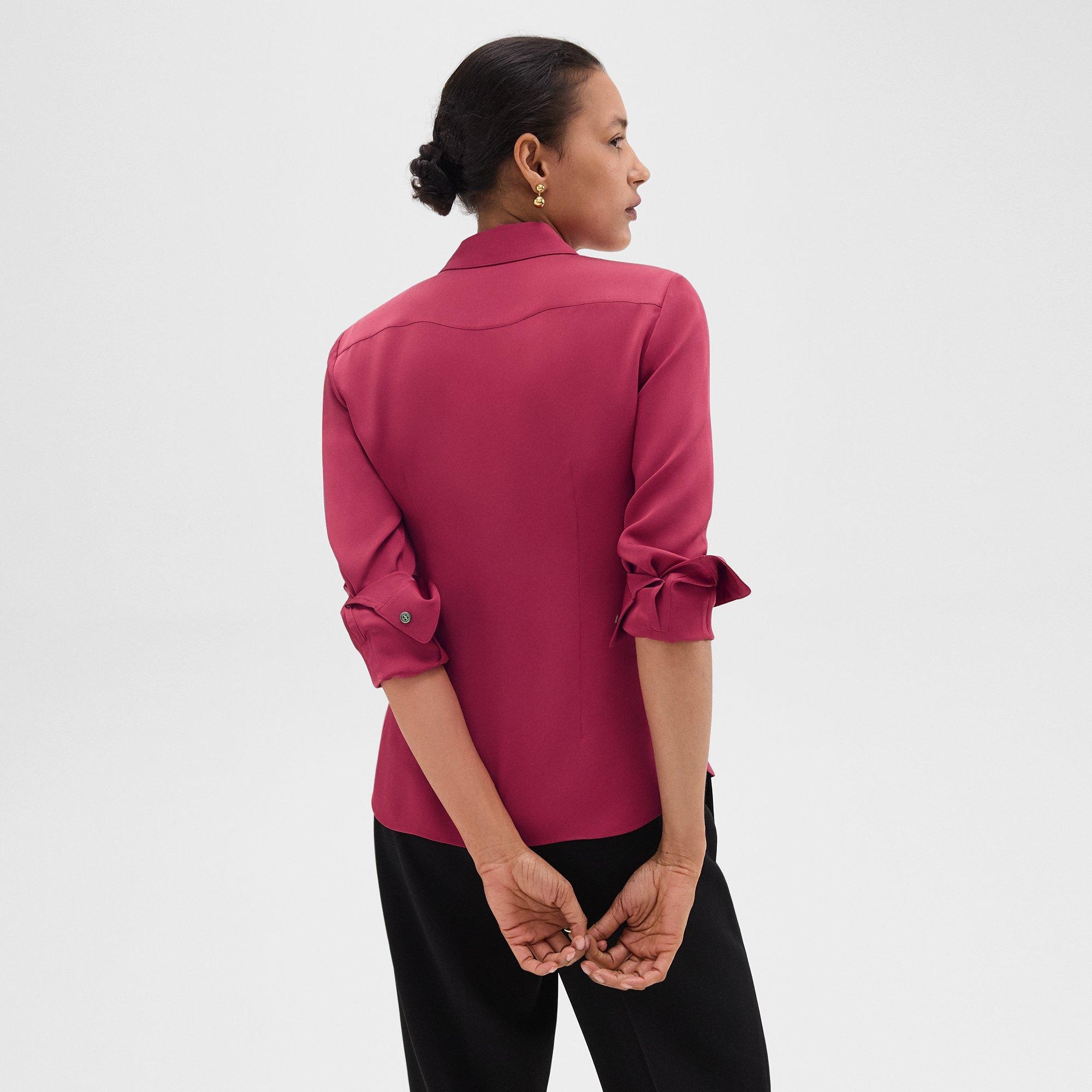 Fitted Shirt in Silk Georgette - 4