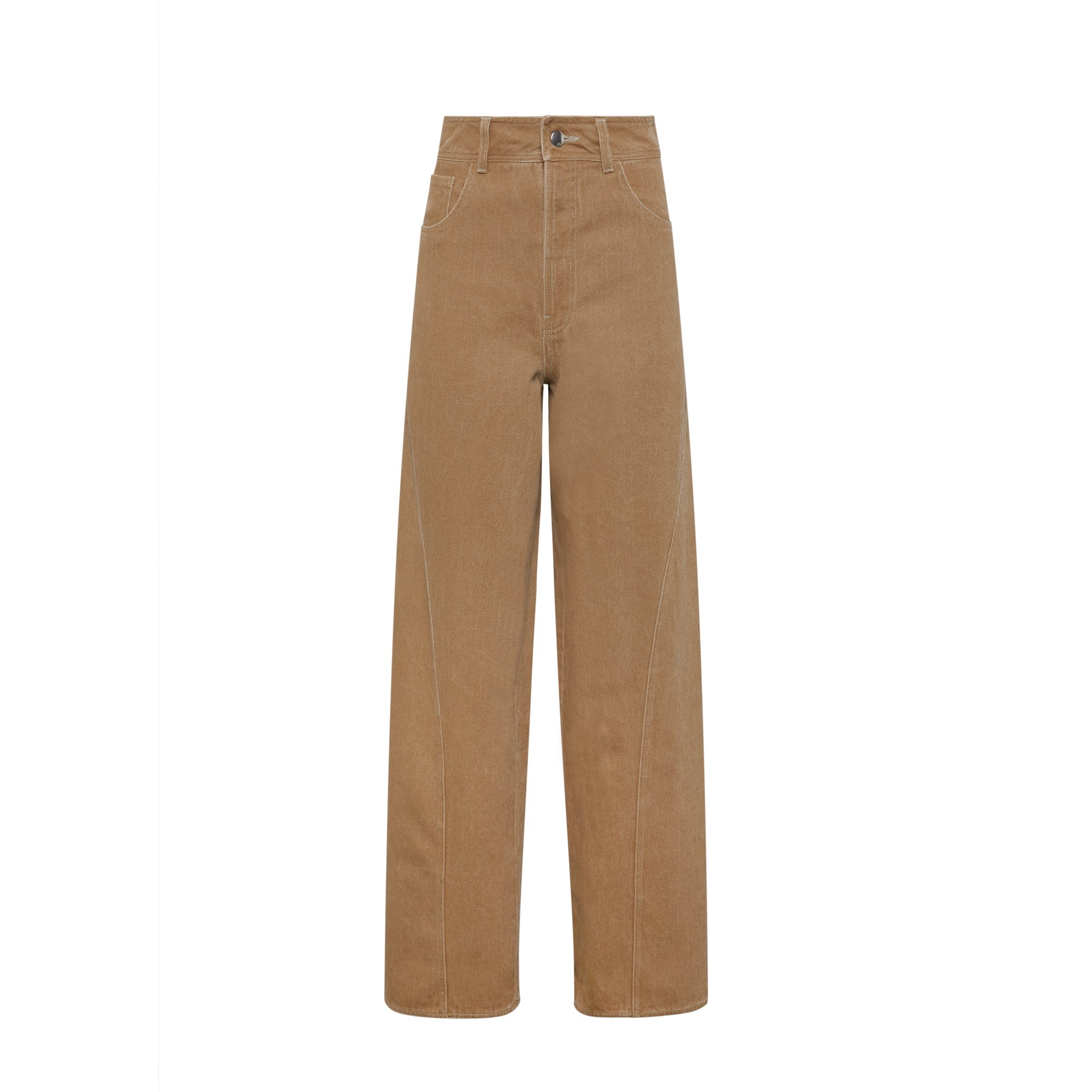 Brown Stitched Trousers - 1