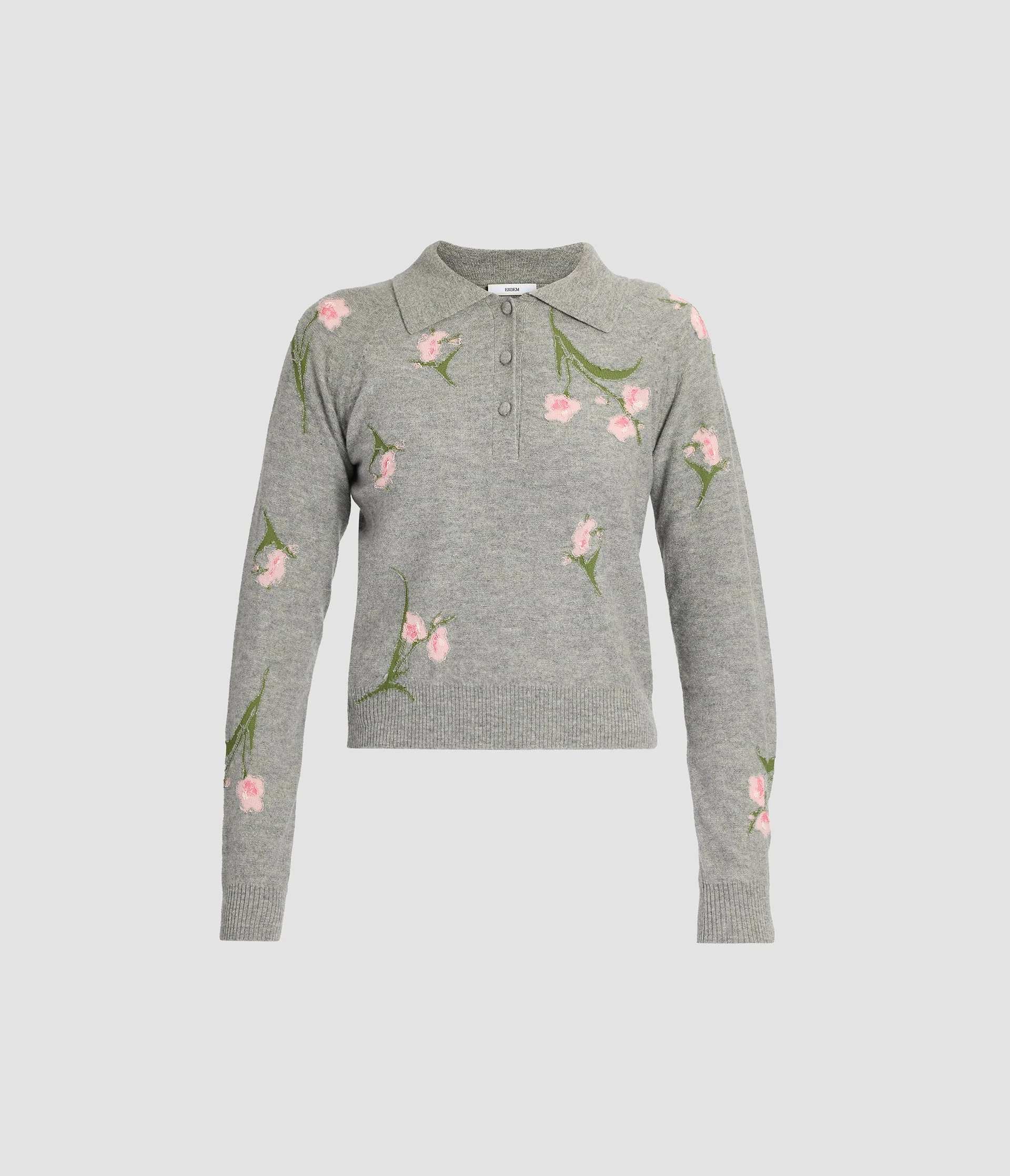MERINO WOOL FLORAL KNIT JUMPER - 1