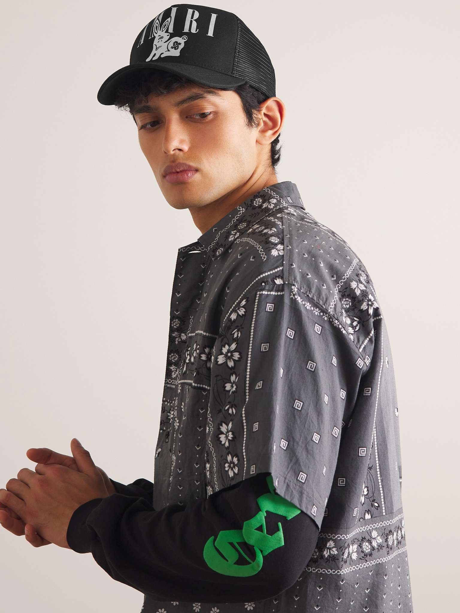 Logo-Print Embroidered Cotton-Canvas and Mesh Trucker Hat - 2