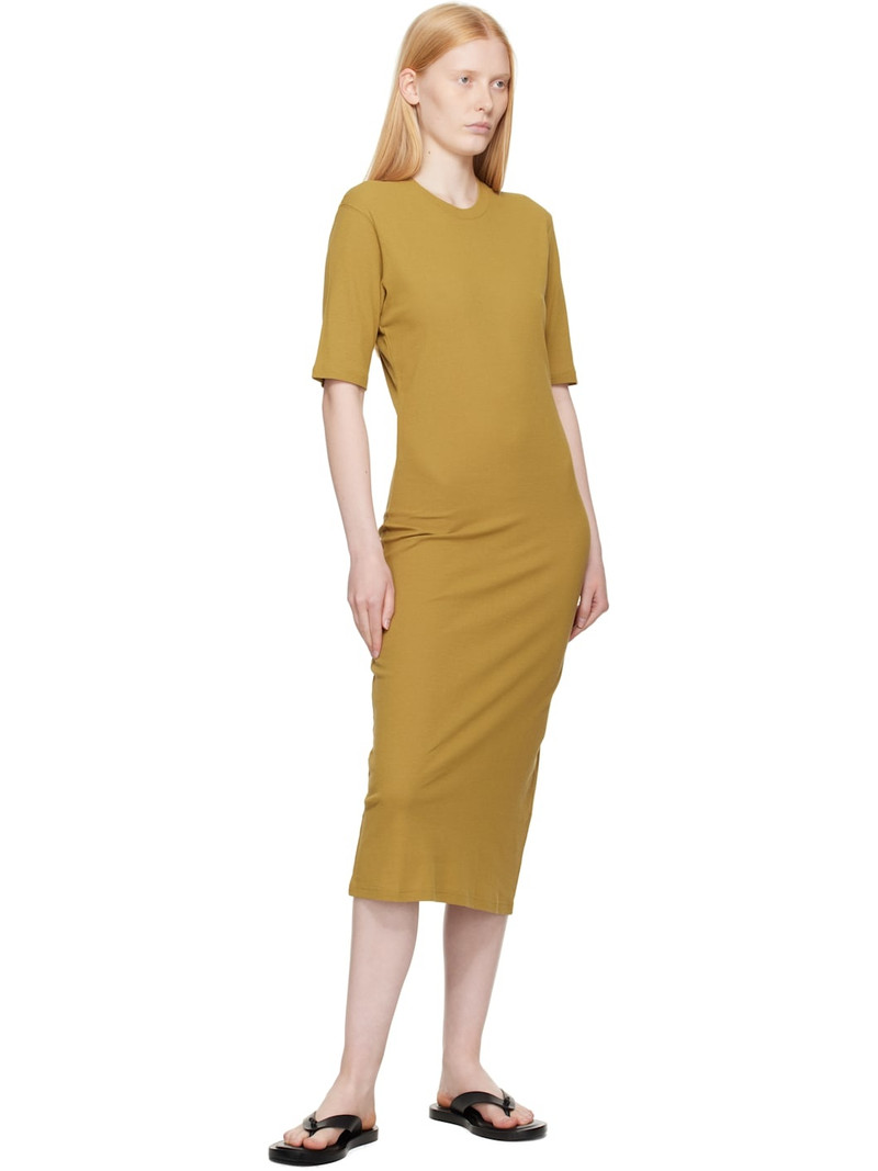 AMI Paris Khaki Cotton Short Sleeve Maxi Dress outlook