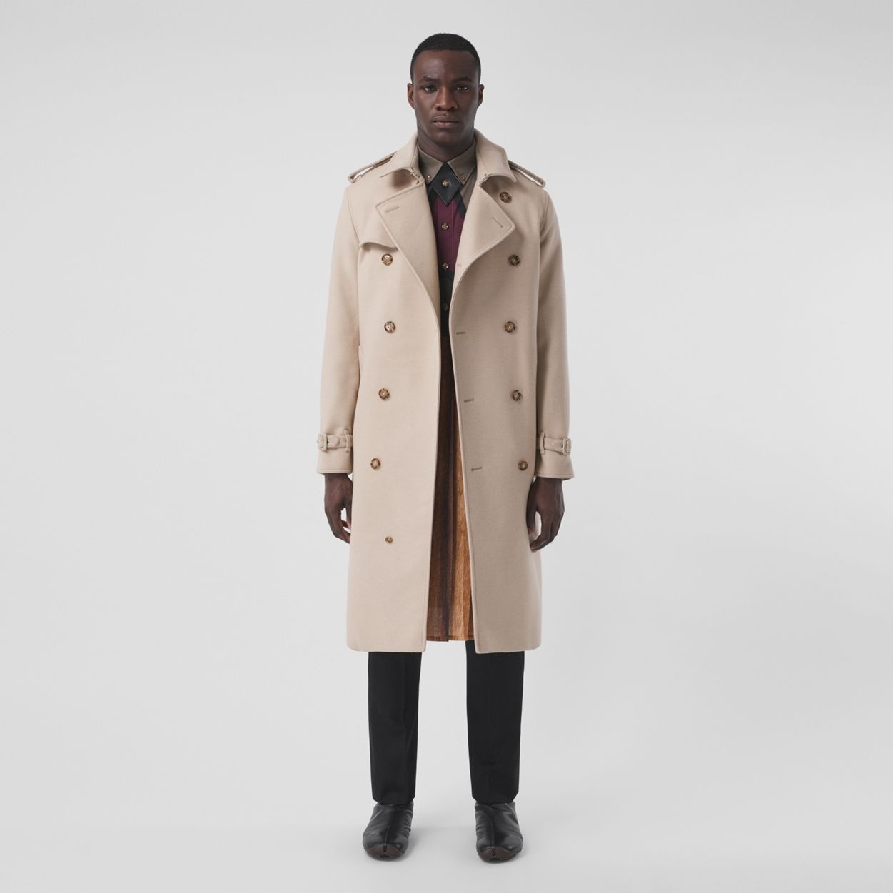 Camel Hair Wool Reconstructed Trench Coat - 1