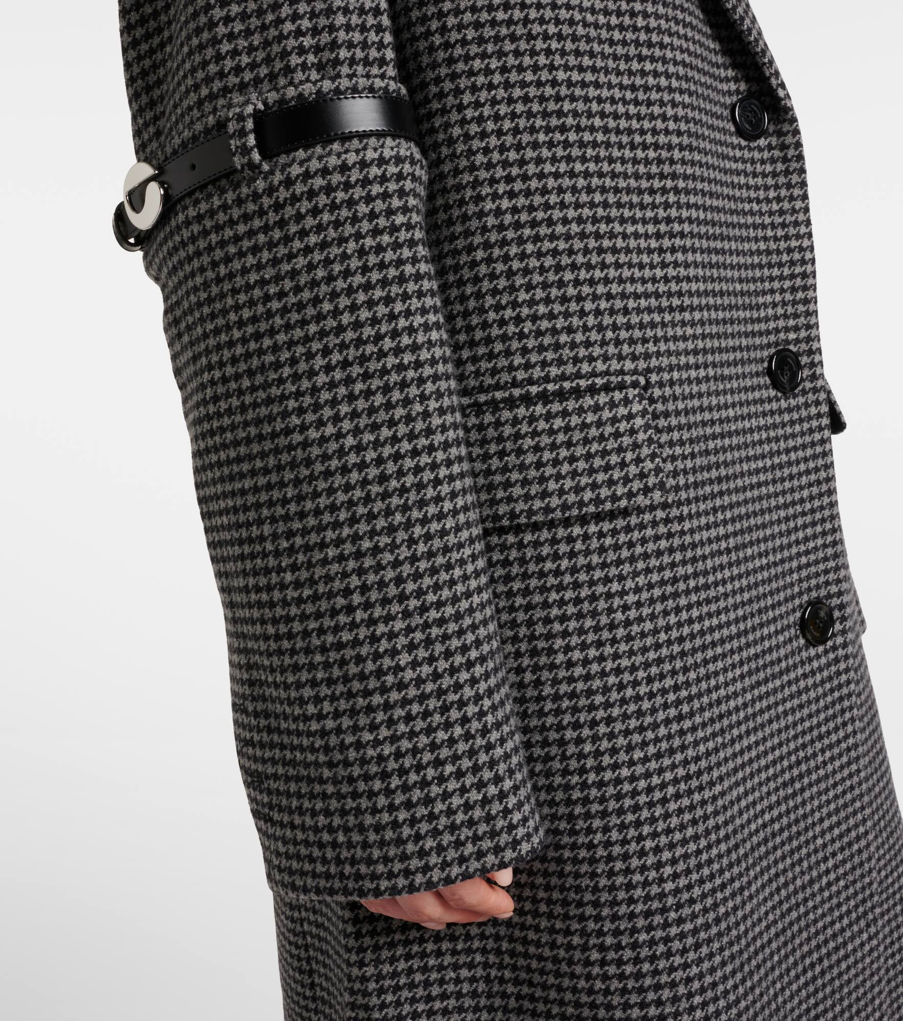 Houndstooth wool and cashmere coat - 5