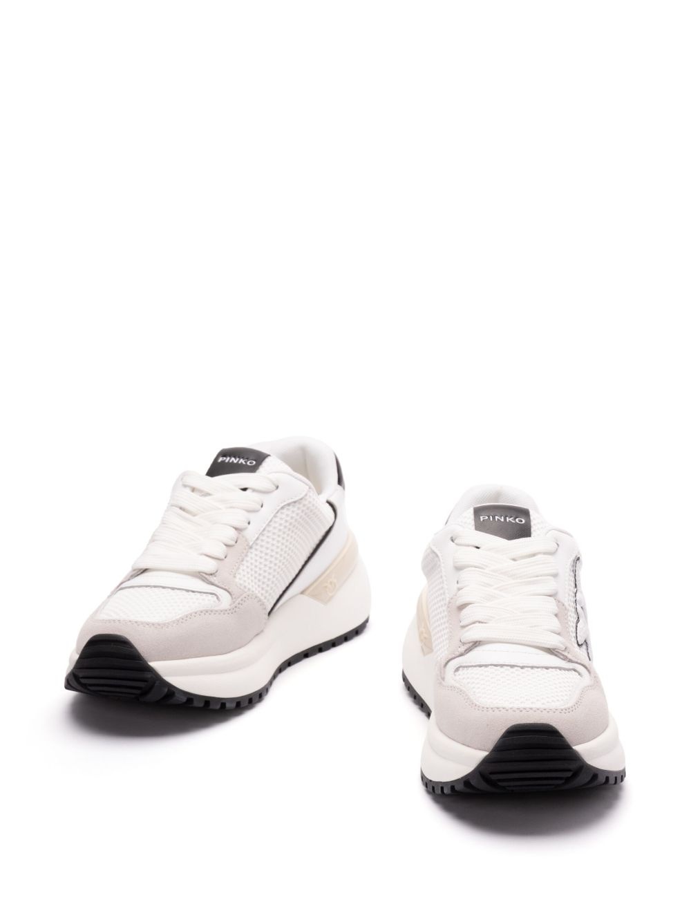 two-tone front lace-up sneakerss - 5
