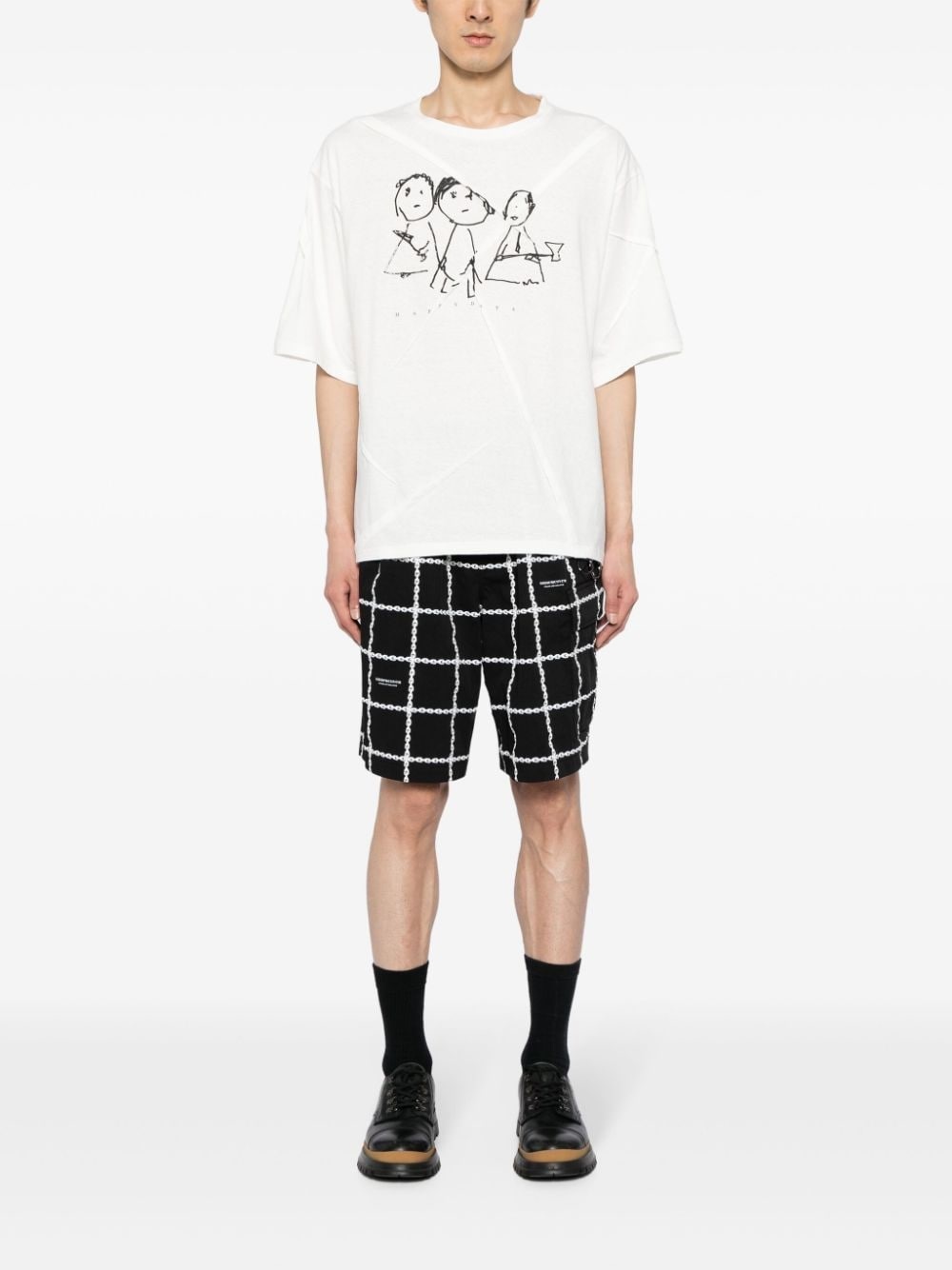 logo-print belted shorts - 2