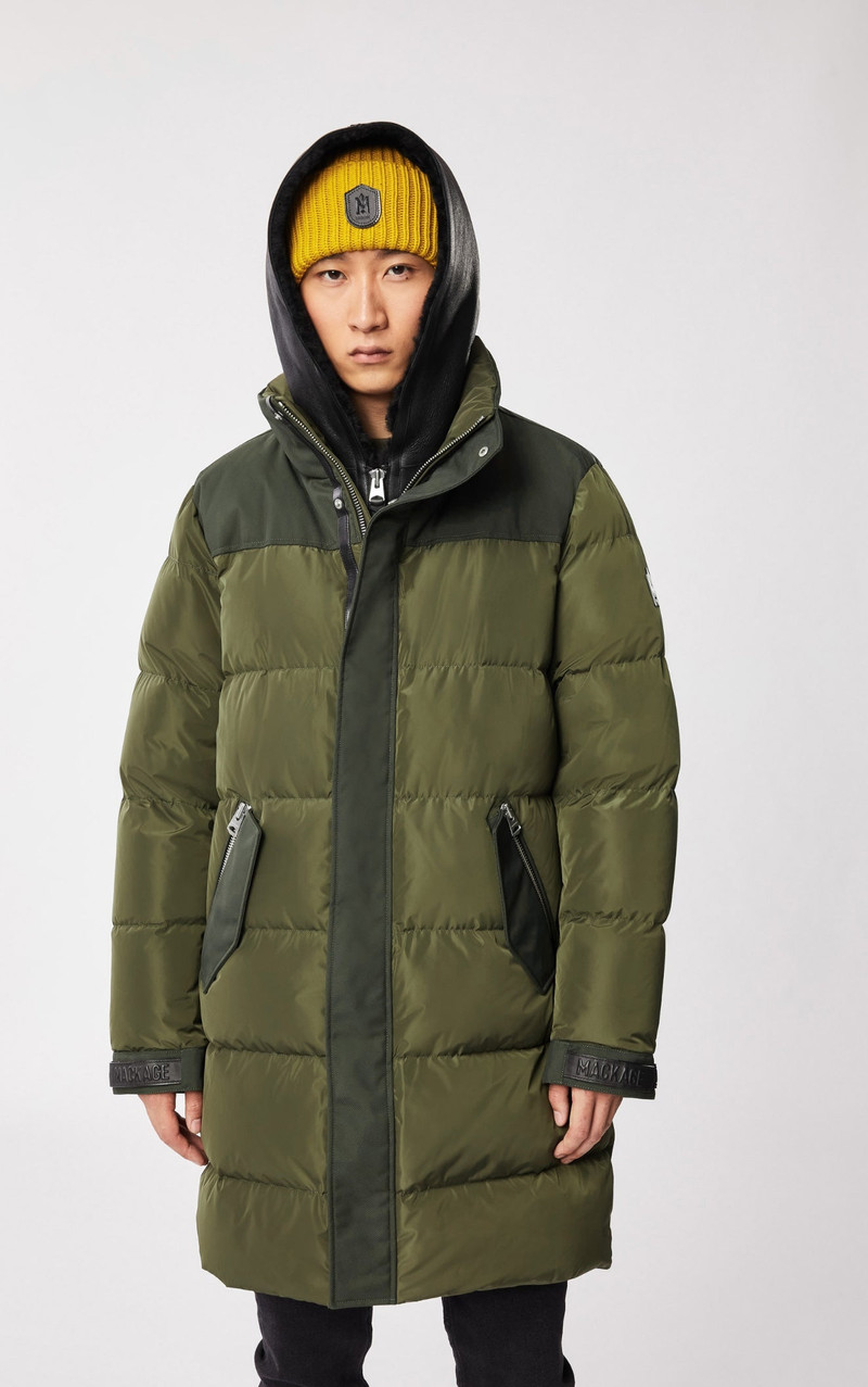 REYNOLD down coat with removable shearling bib and hood 4