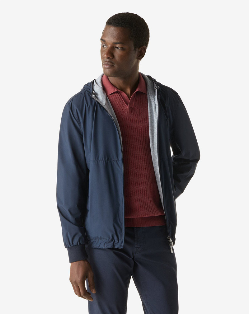 CORNELIANI Blue ultra light technical fabric jacket outlook