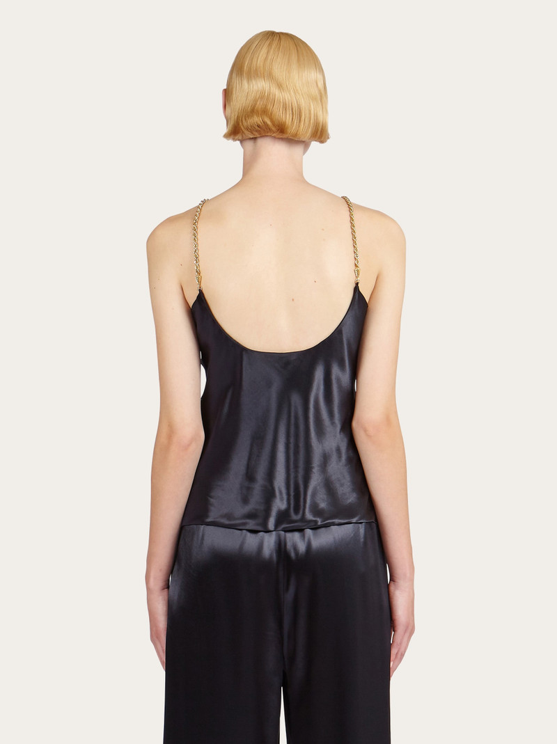 Silky top with golden chain strap 3
