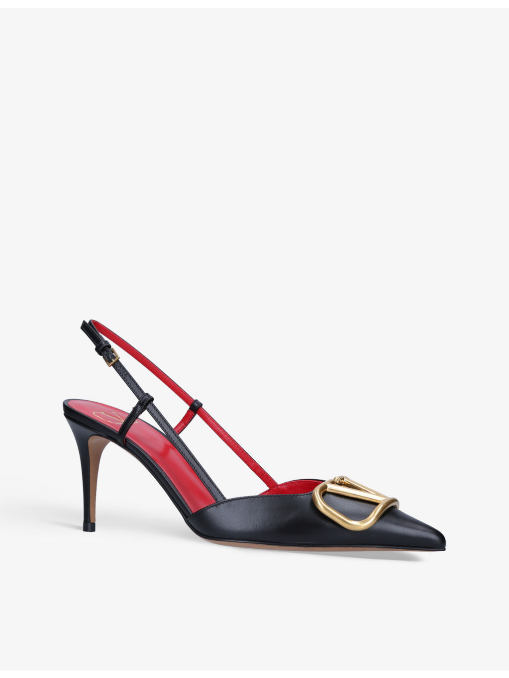 VLOGO 80 pointed-toe leather slingback courts - 3