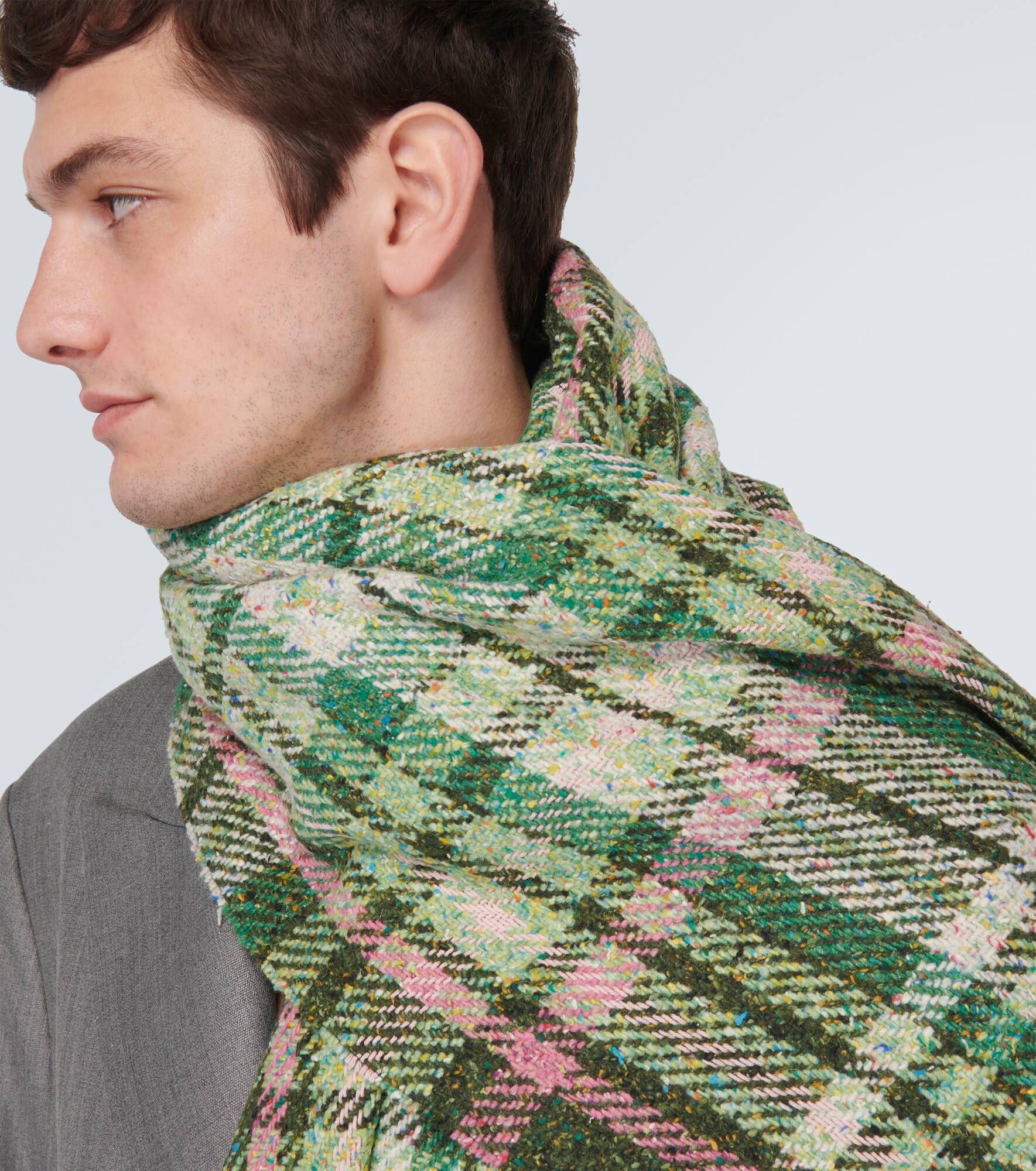 Fringed checked scarf - 4