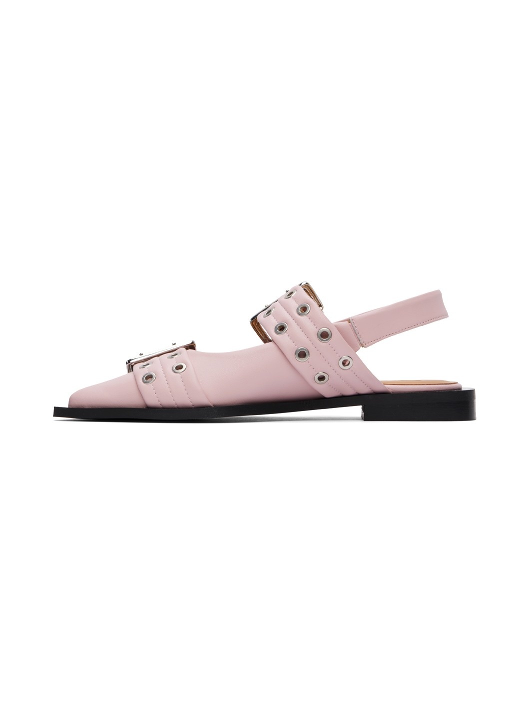 Pink Feminine Buckle Ballerina Flats - 3
