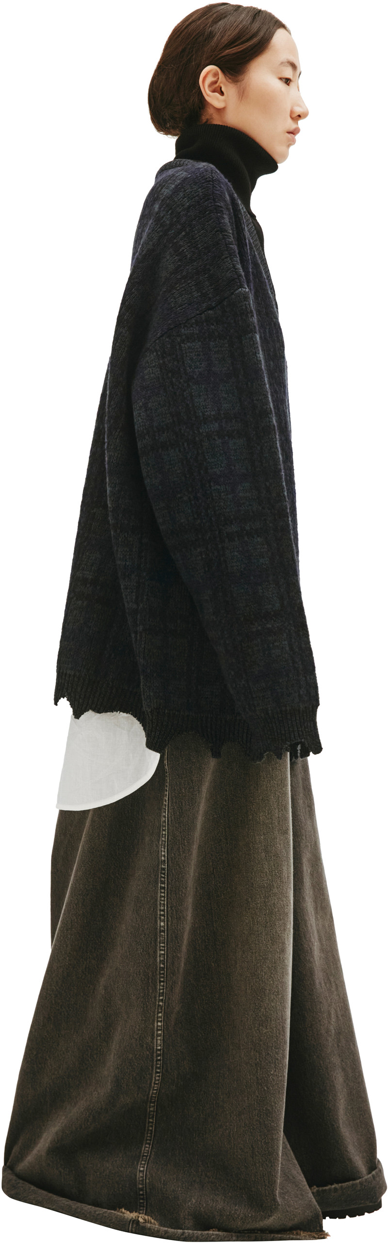 BALENCIAGA Layered Turtleneck in Green outlook