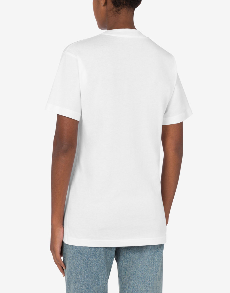 Moschino T-SHIRT IN ORGANIC JERSEY LAUREL CROWN outlook