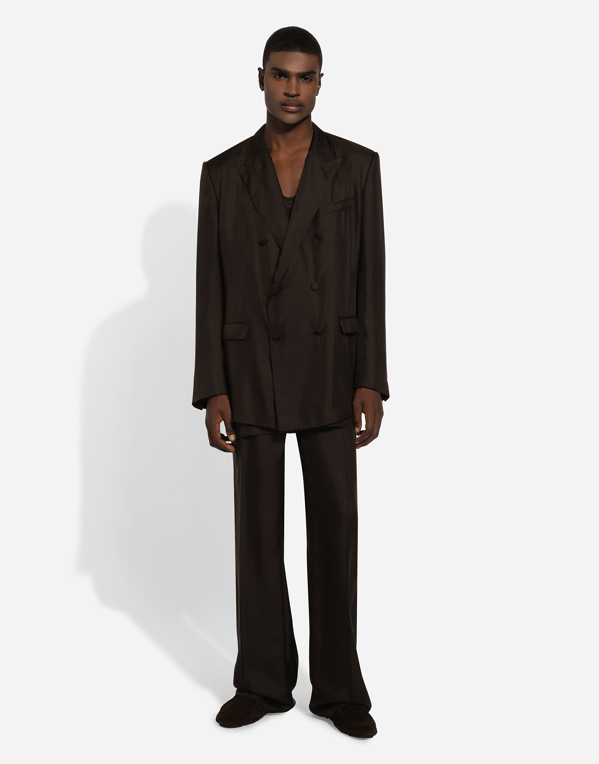 Tailored silk pants with darts - 2