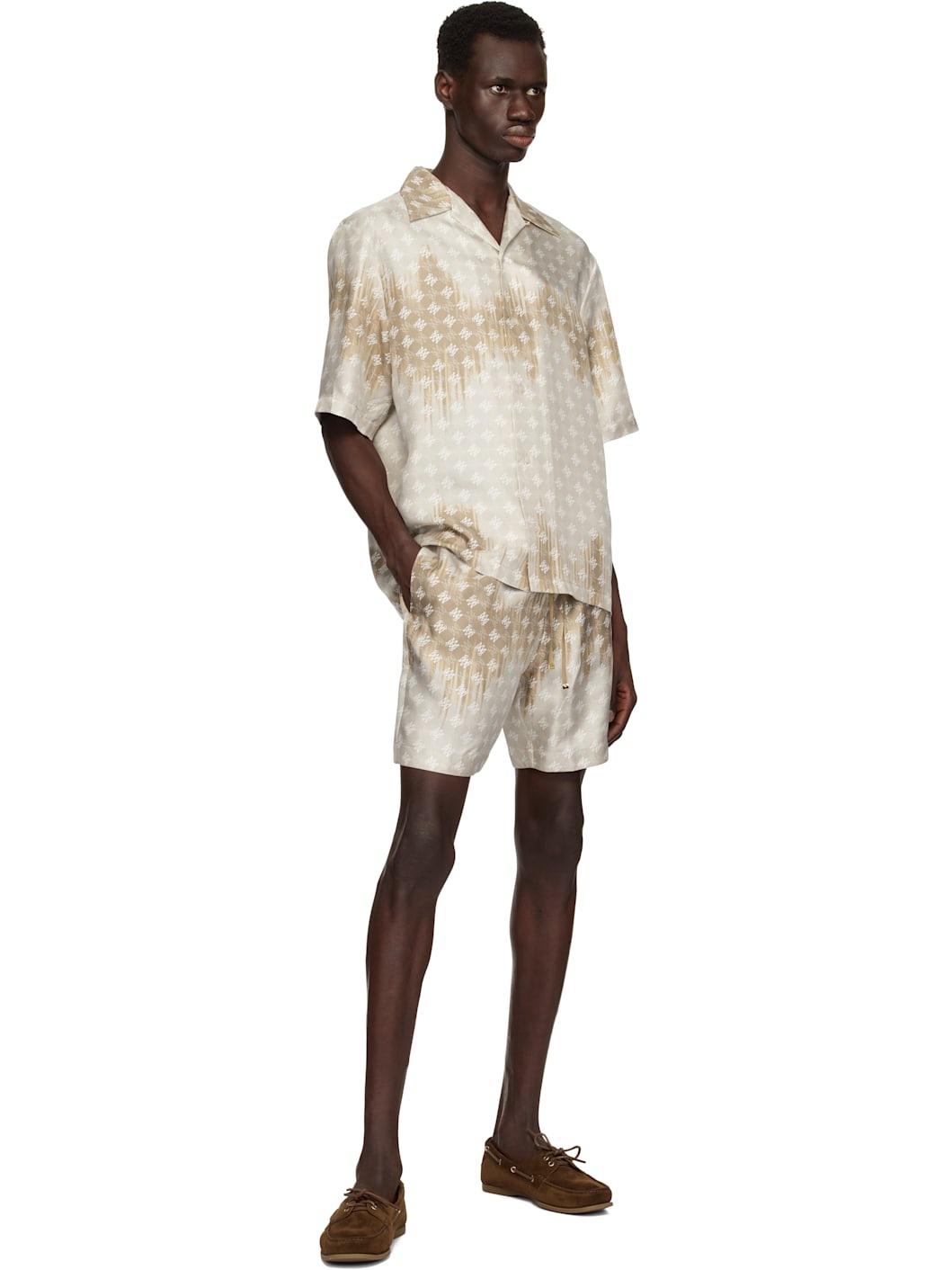 Brown MA Quad Bleached Shorts - 4