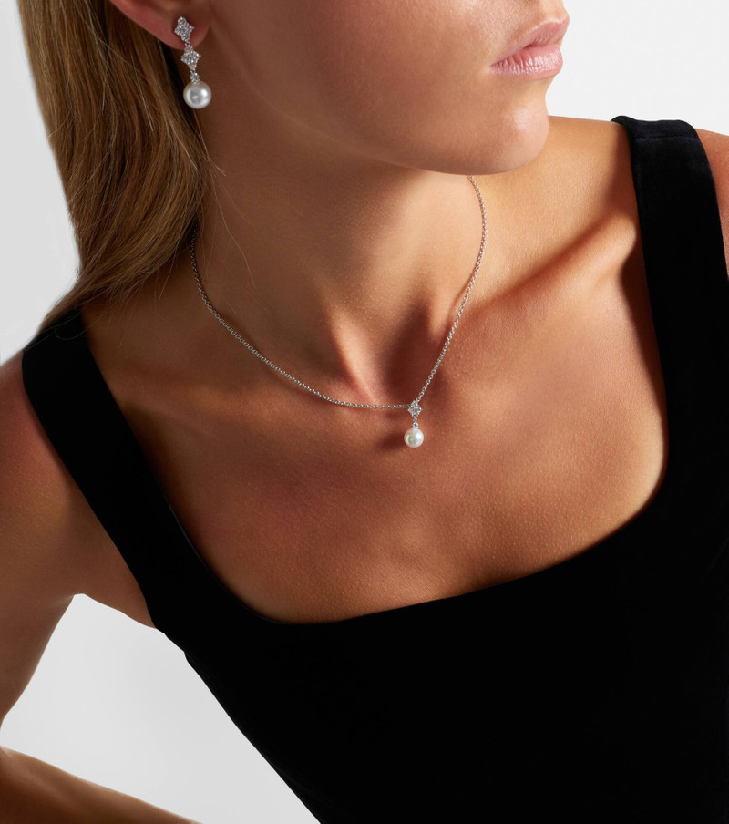 MIKIMOTO 18kt white gold necklace with pearls and diamonds outlook