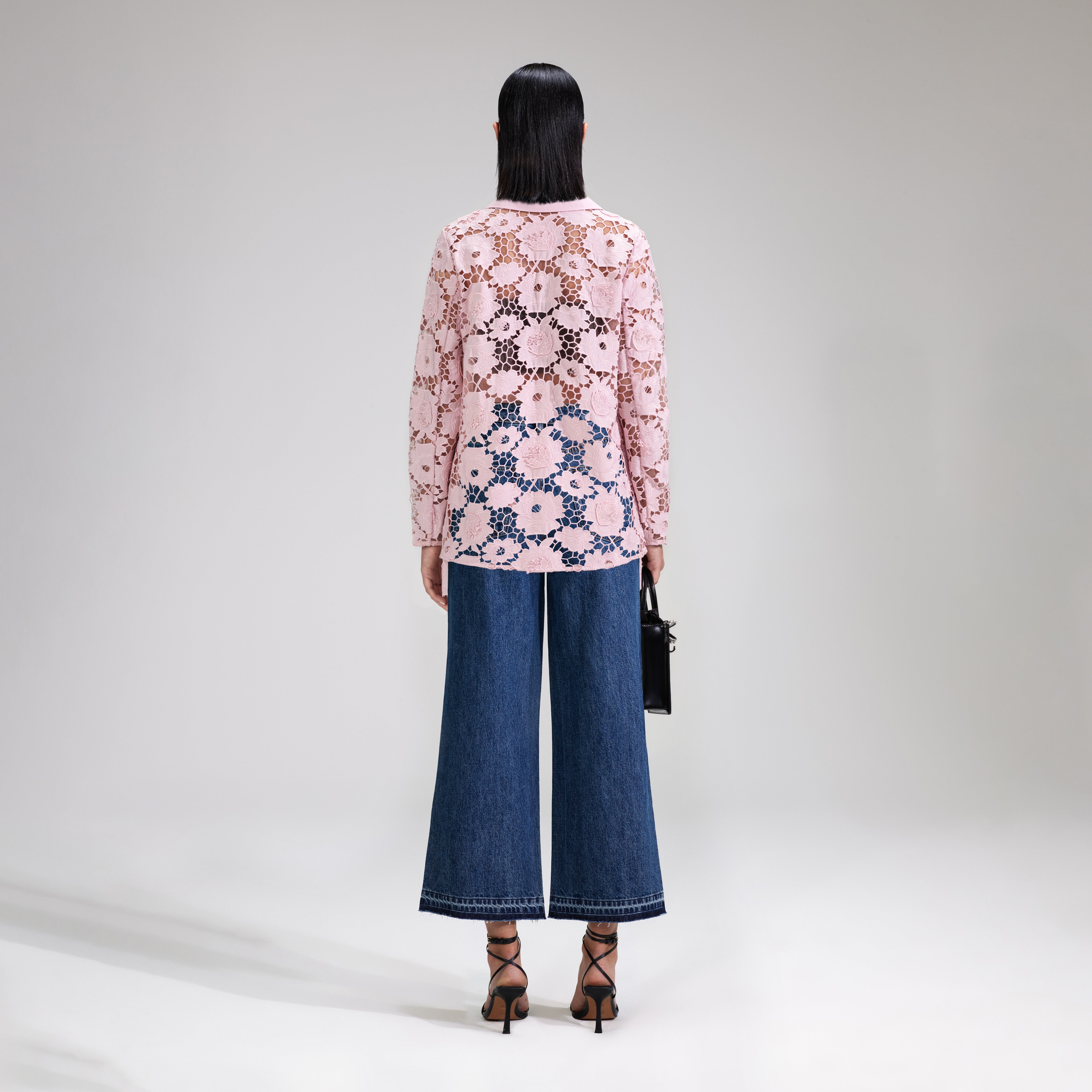 Pink 3D Cotton Lace Jacket - 3