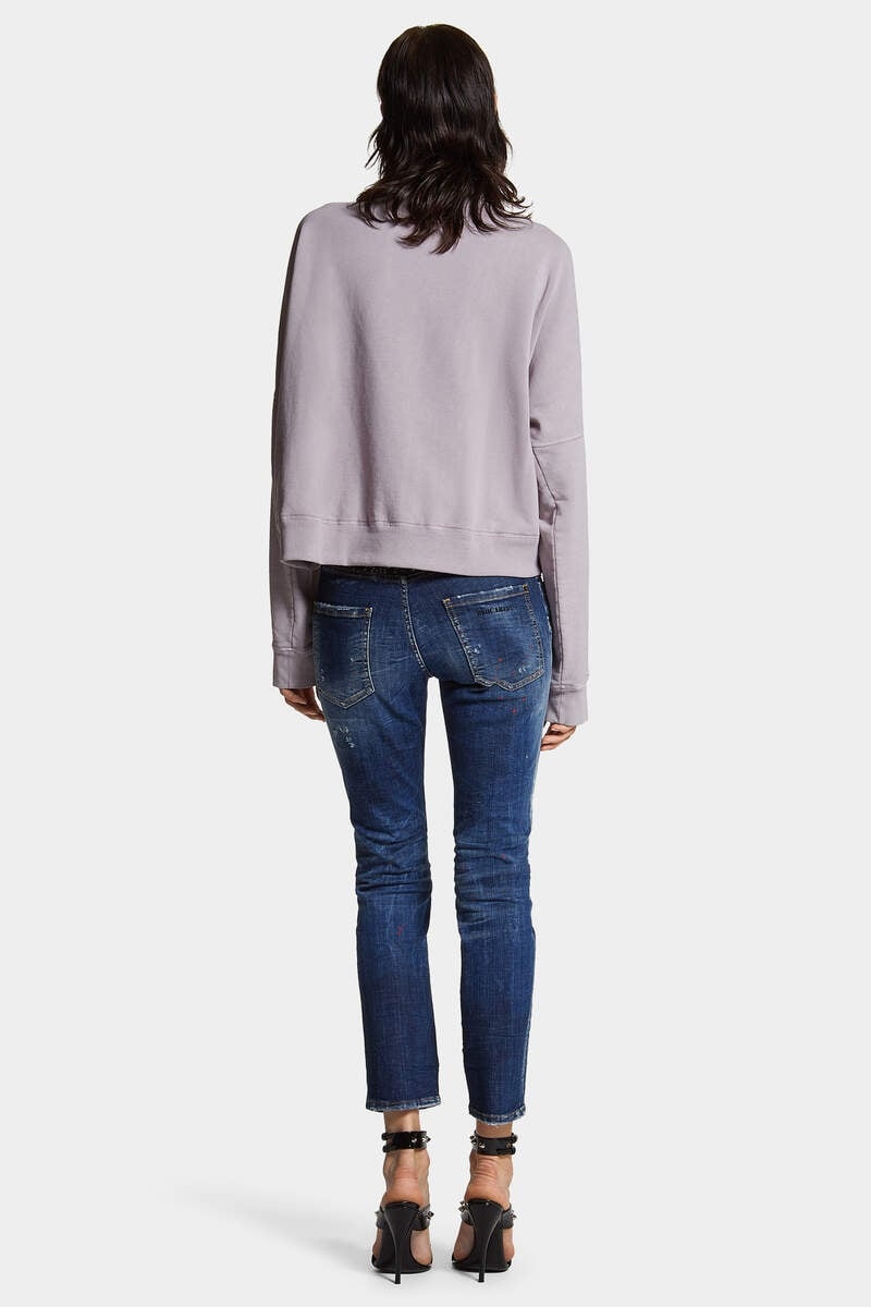 DARK BROKEN KNEE WASH COOL GIRL JEANS - 4