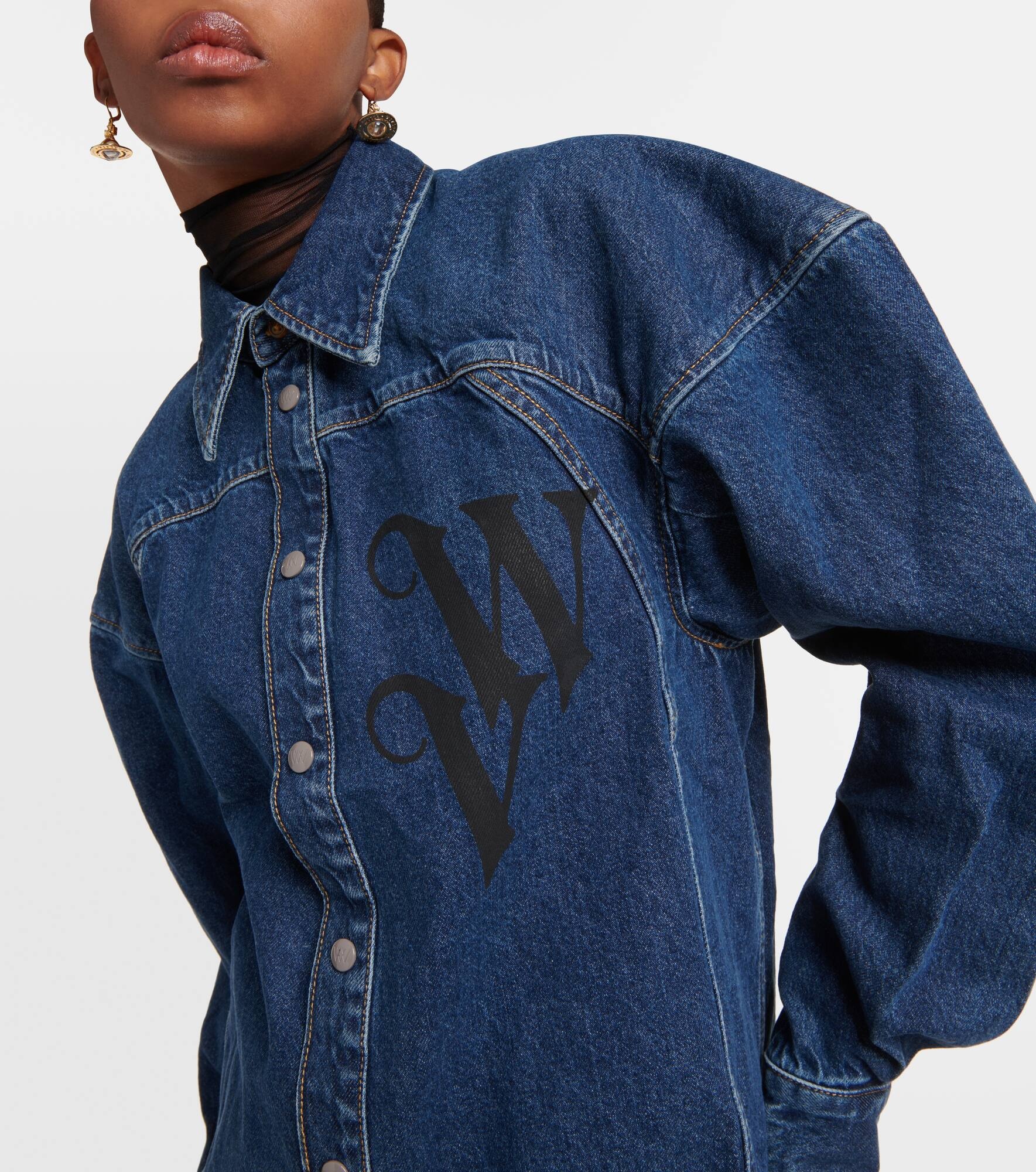 Logo denim shirt - 6