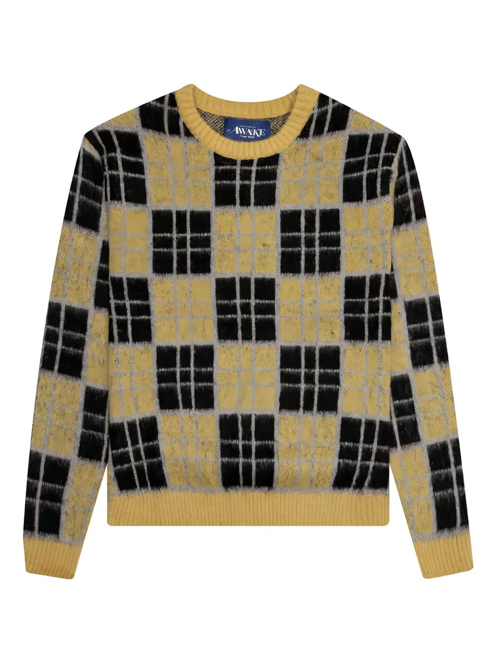 checked mohair sweater - 1