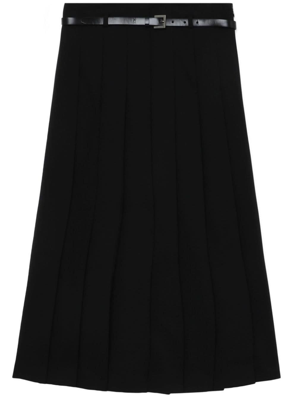 knife-pleat wool skirt - 1
