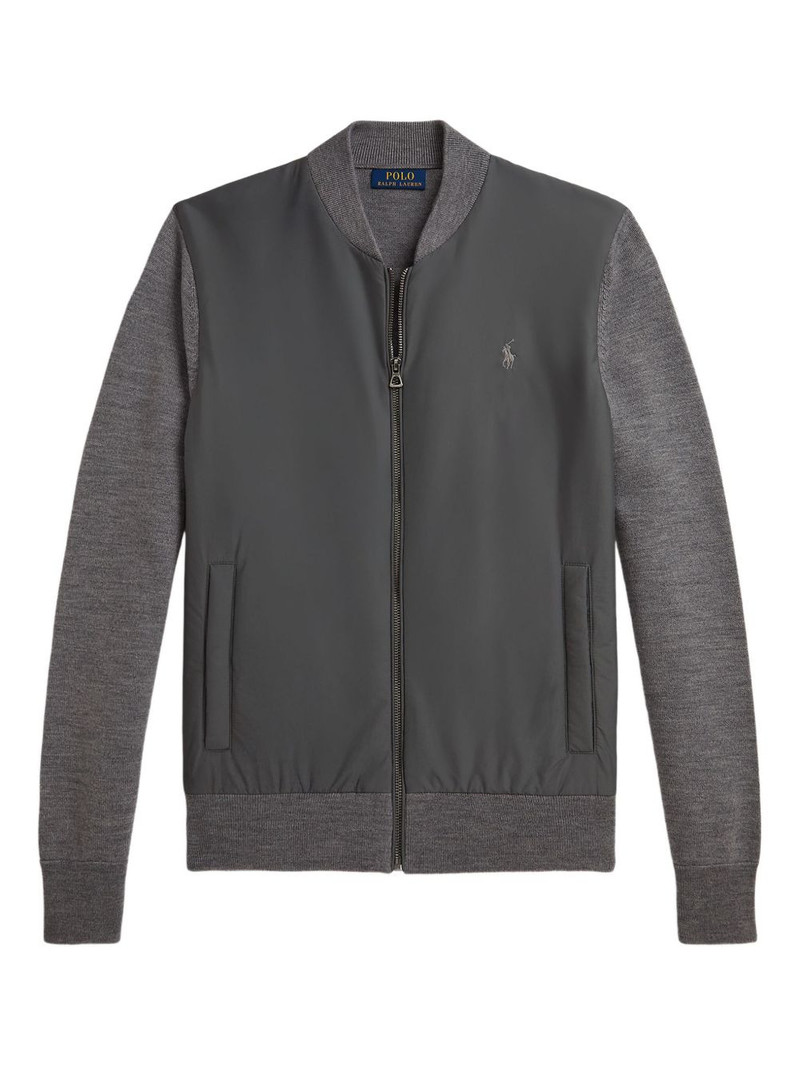 panelled zip-up sweatshirt 1