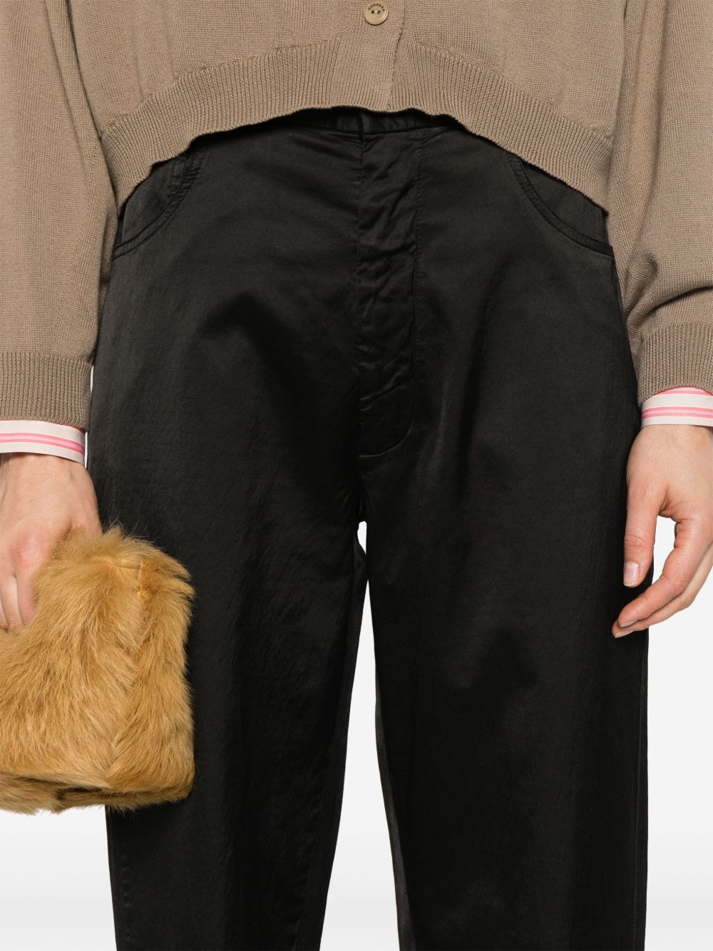 satin straight-leg trousers - 5