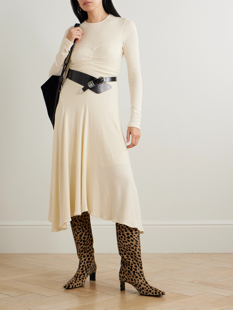 Isabel Marant Flora Ruched Cotton-blend Midi Dress outlook