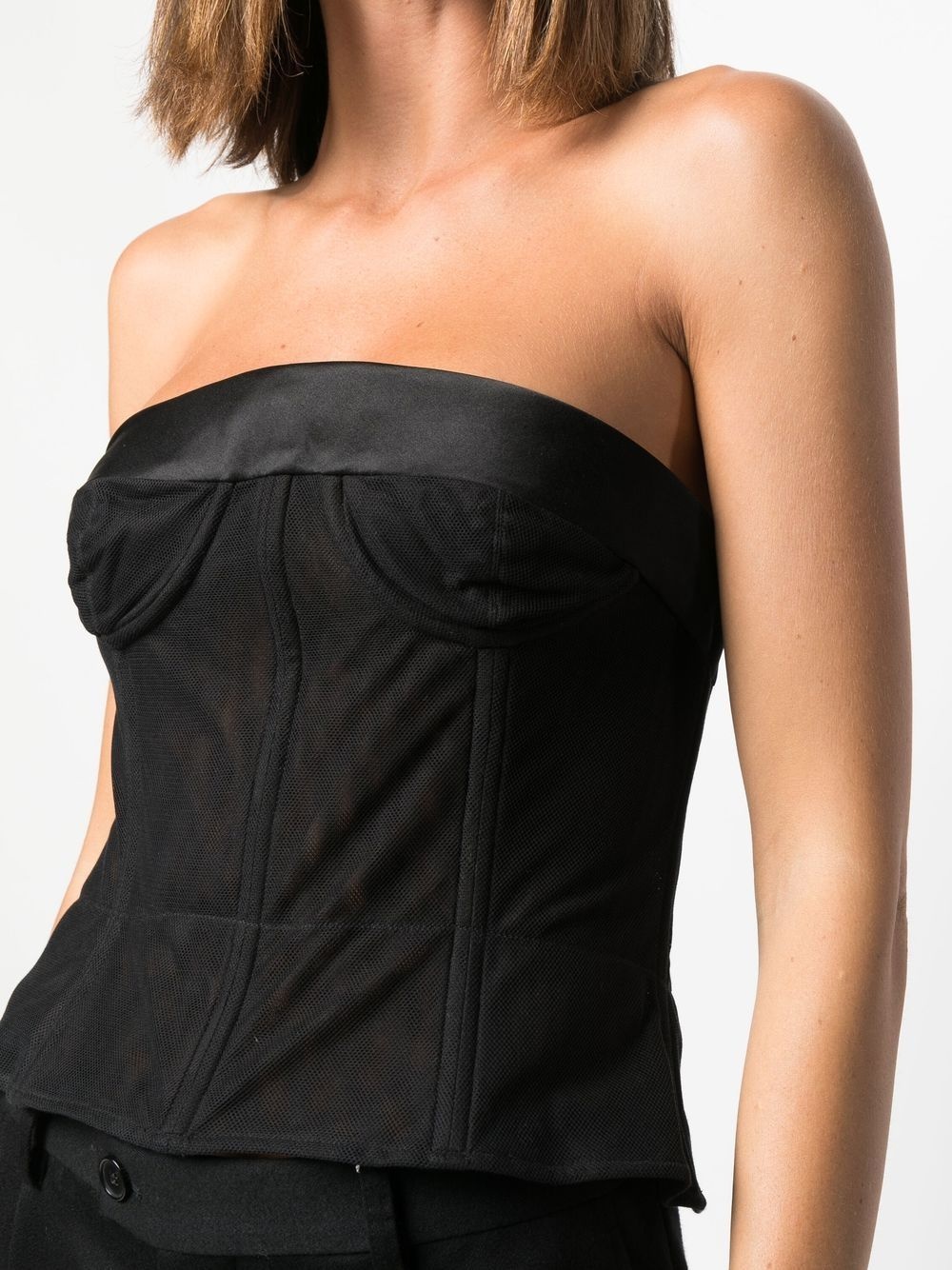 mesh-panel cropped top - 5