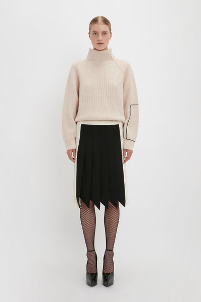Victoria Beckham Pleated Panel Detail Skirt In Vanilla outlook