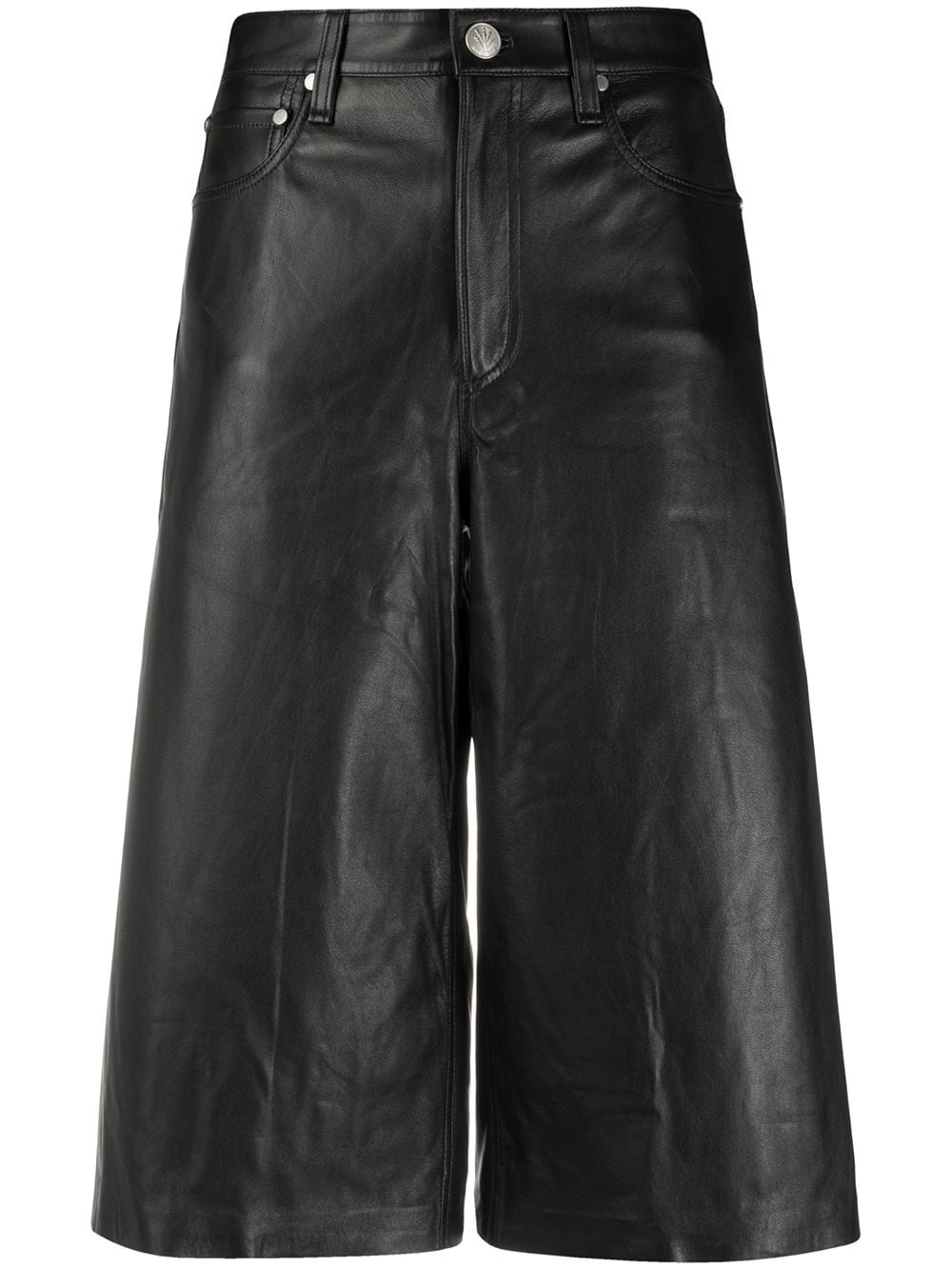 leather culotte shorts - 1