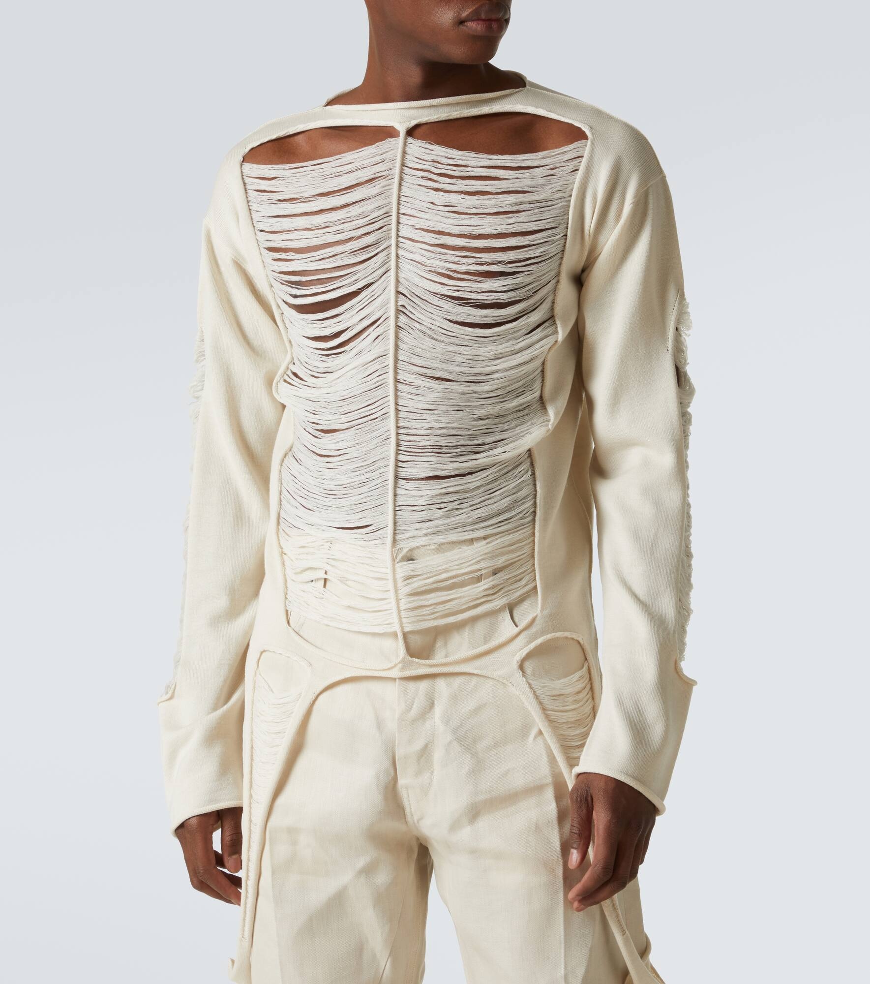 Distressed wool sweater - 3