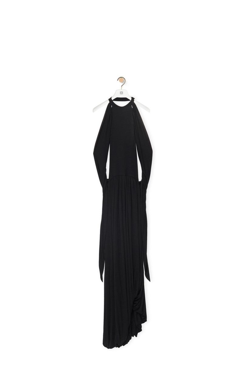 Draped halter dress in viscose - 1