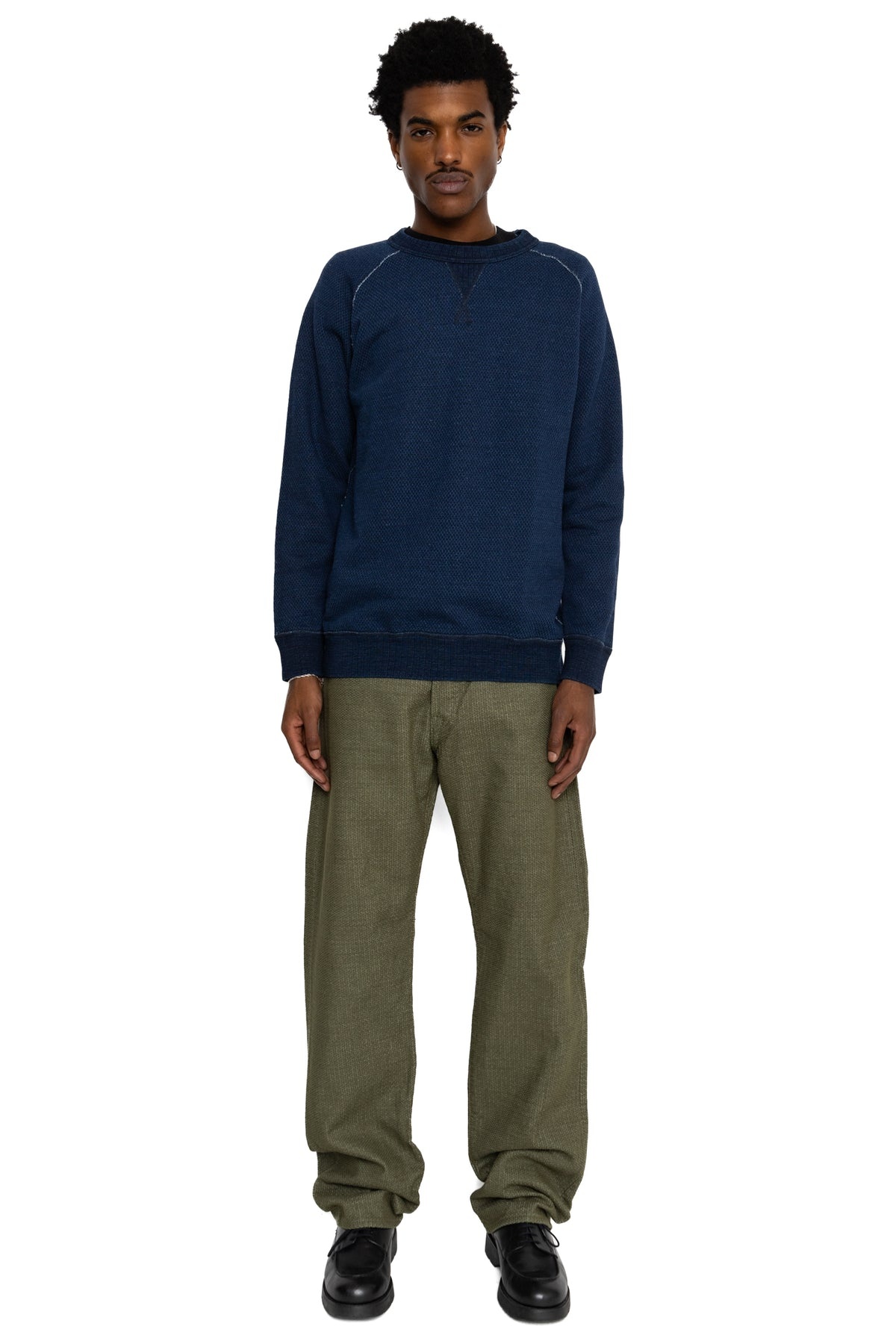 Yarn Dyed Indigo Sweatshirt - Indigo Sashiko - 2