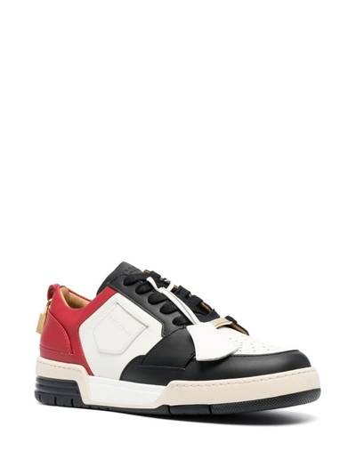 BUSCEMI tri-colour leather sneakers outlook