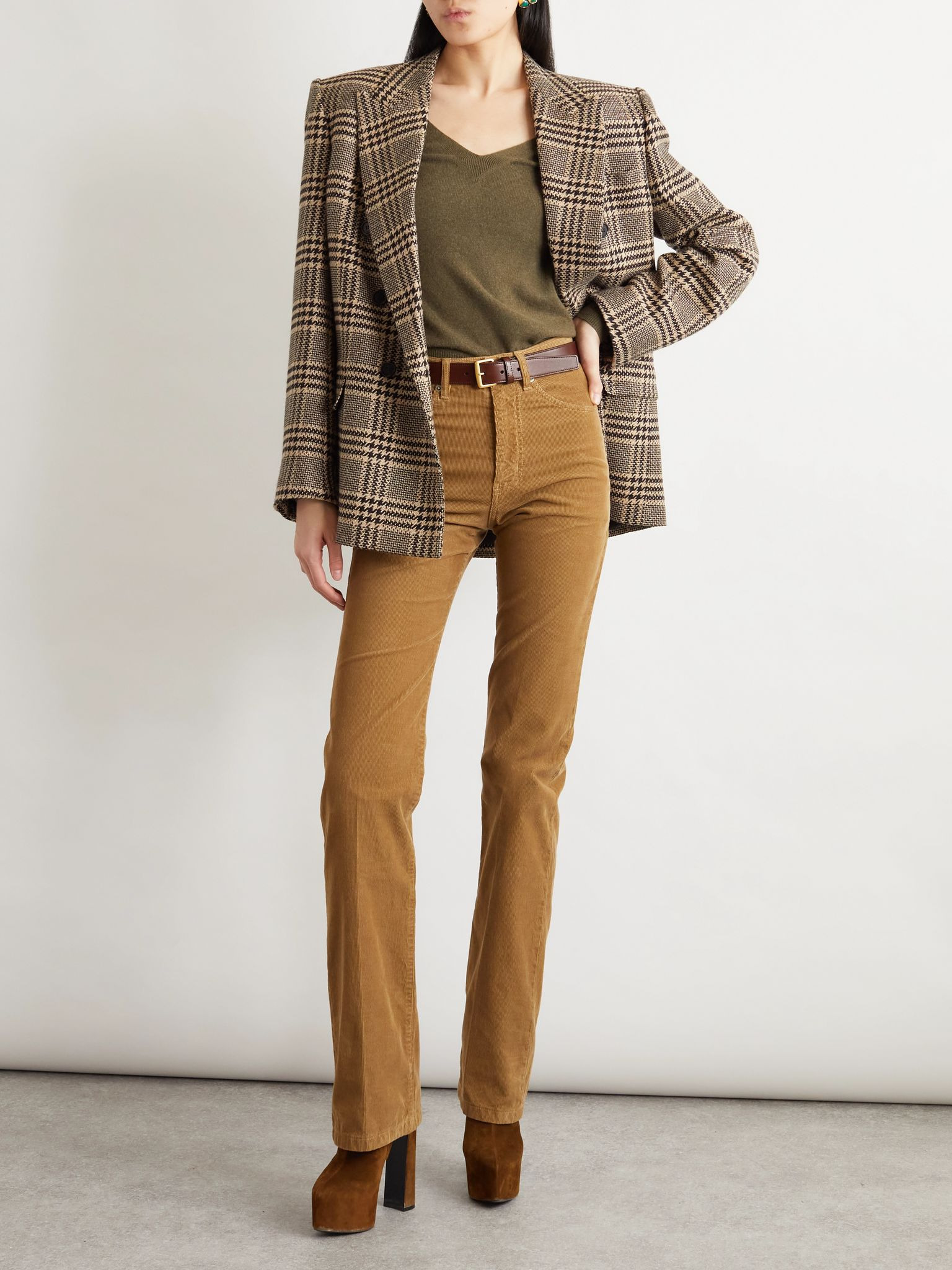 Clyde cotton-corduroy slim-leg pants Brown - 2