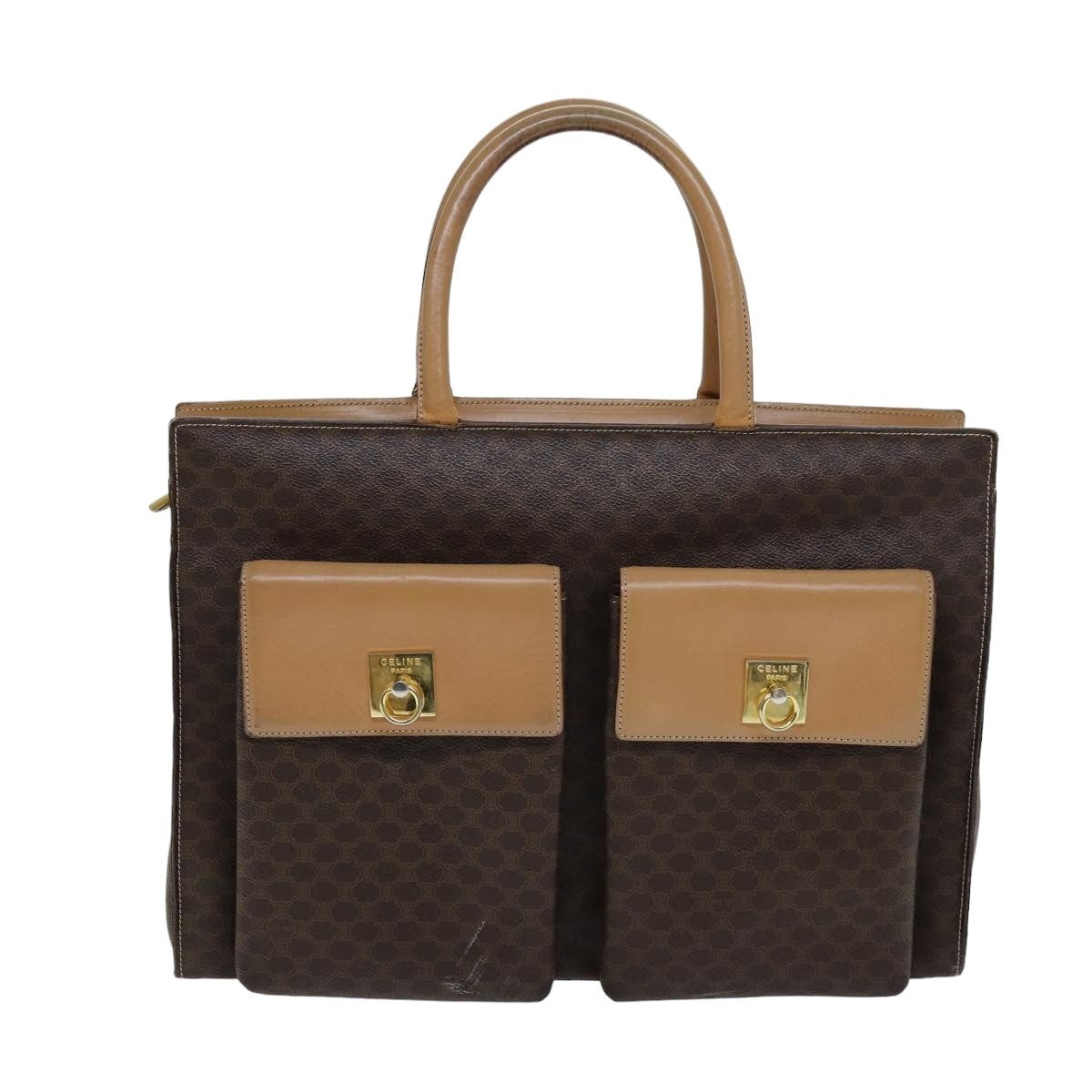 CELINE Macadam Canvas Tote Bag Pvc Brown - 14