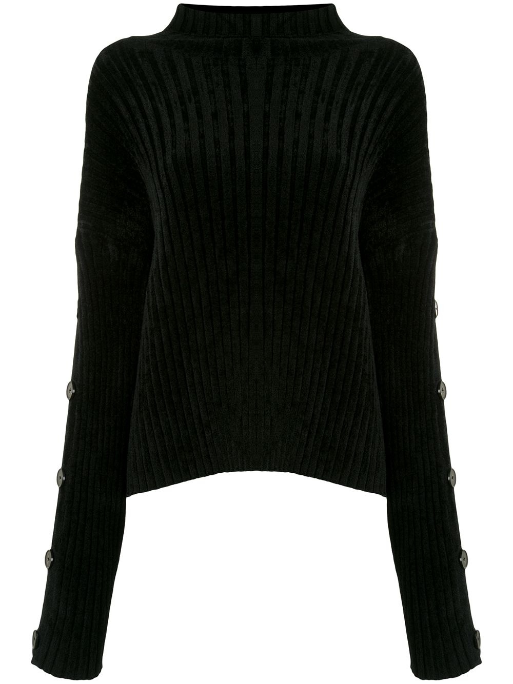 velvet mock-neck jumper - 1