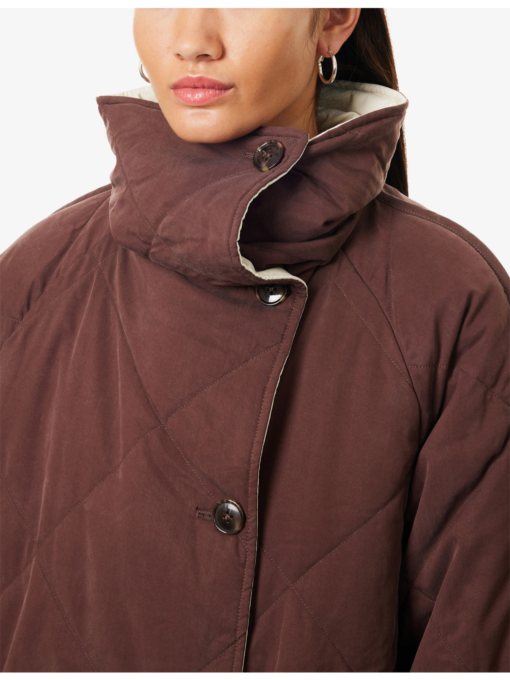 Annalise Reversible Quilted Woven Coat - 5