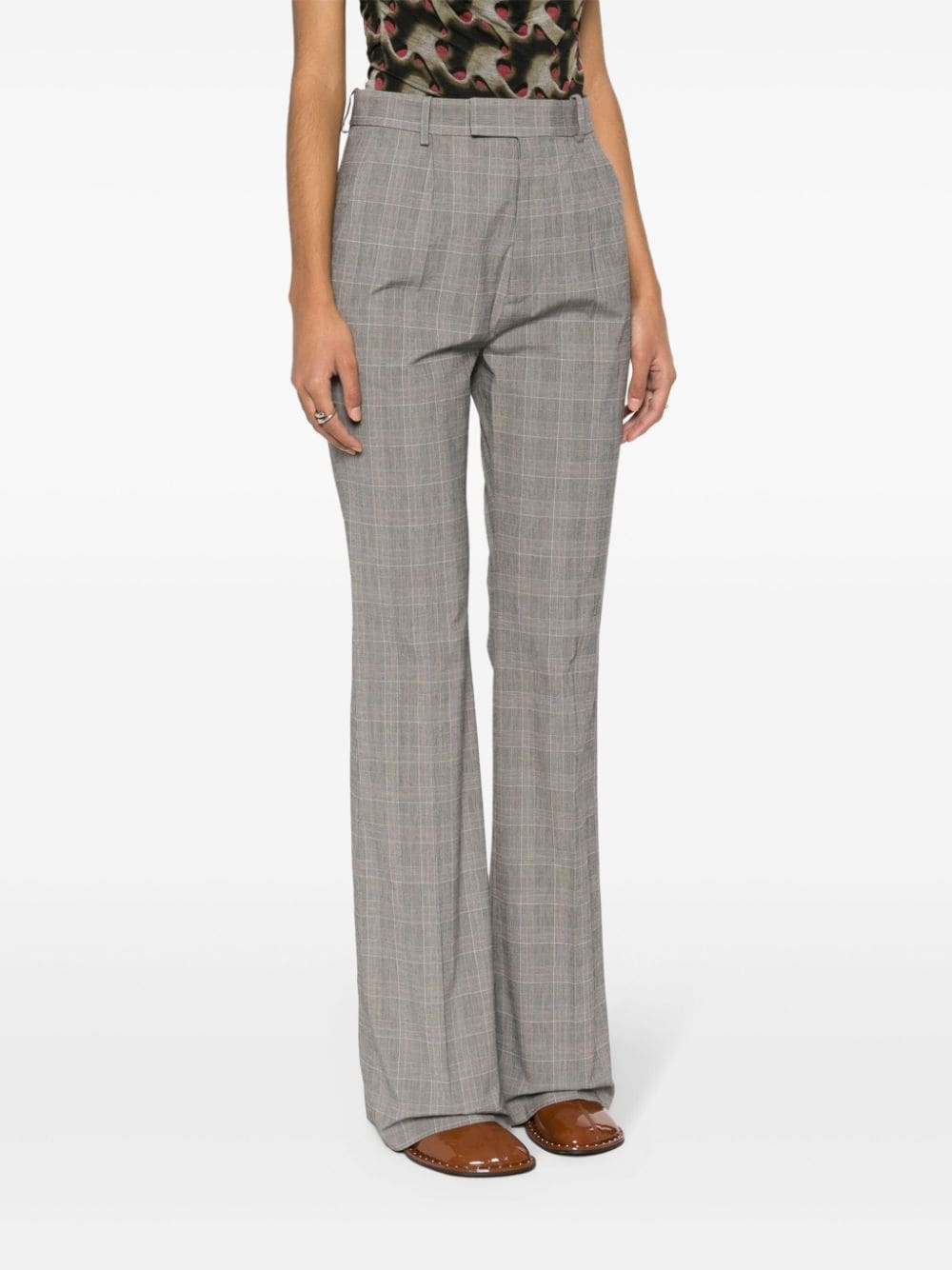 Ray Prince of Wales-print flared trousers - 3