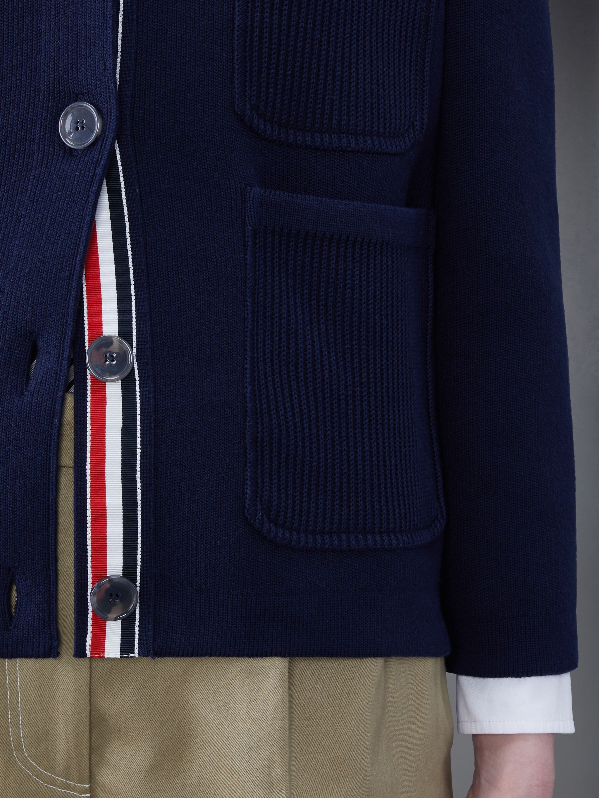 RWB-stripe intarsia jacket - 6