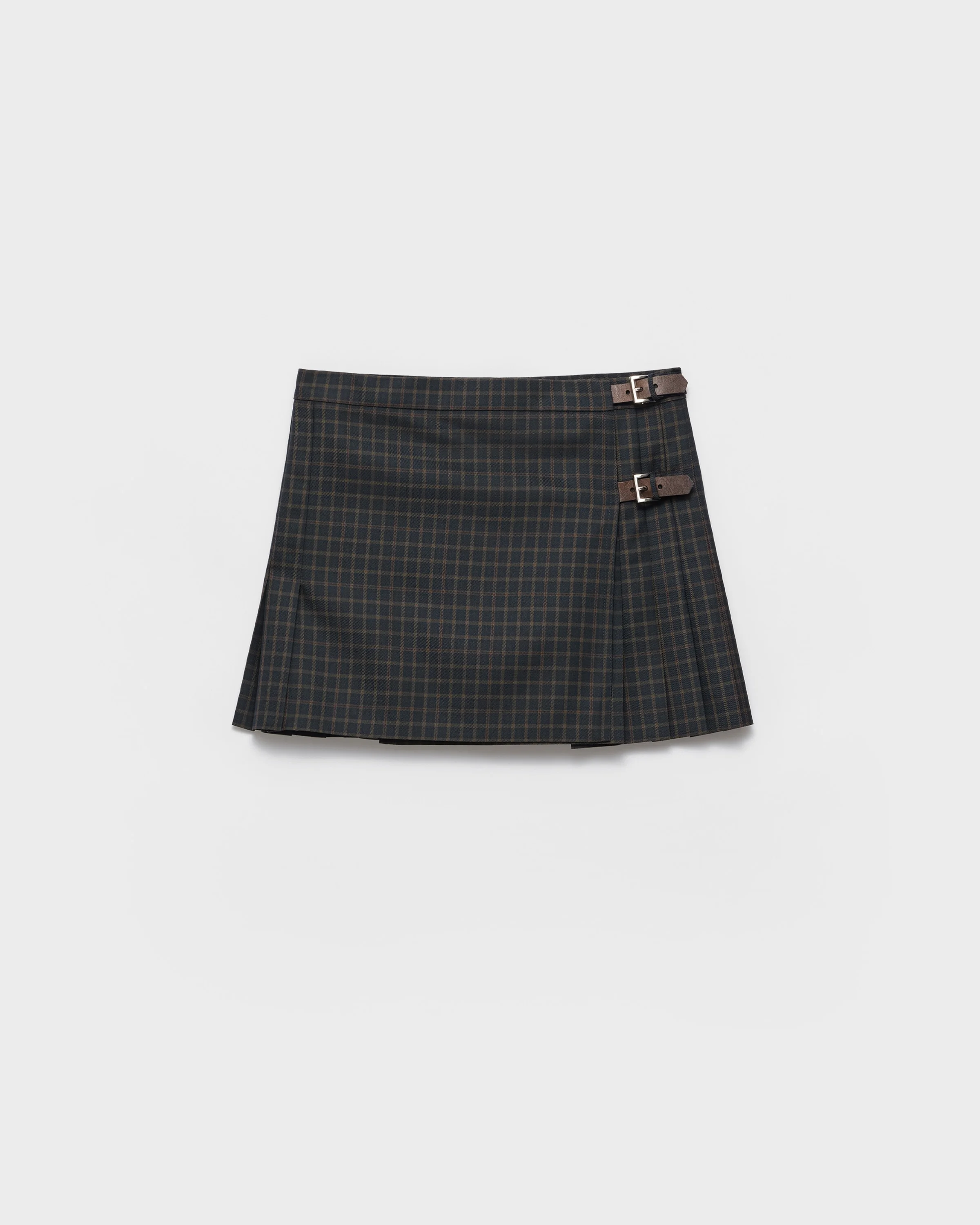 Checked wool miniskirt - 1