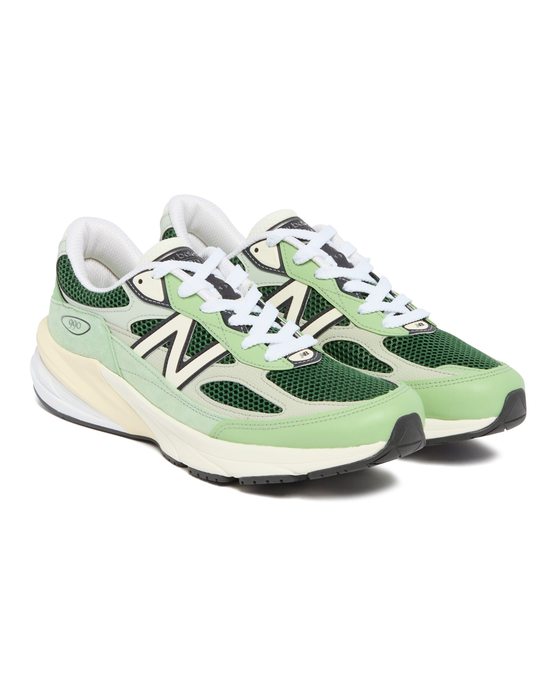 Green Made in USA 990v6 Sneakers - 4