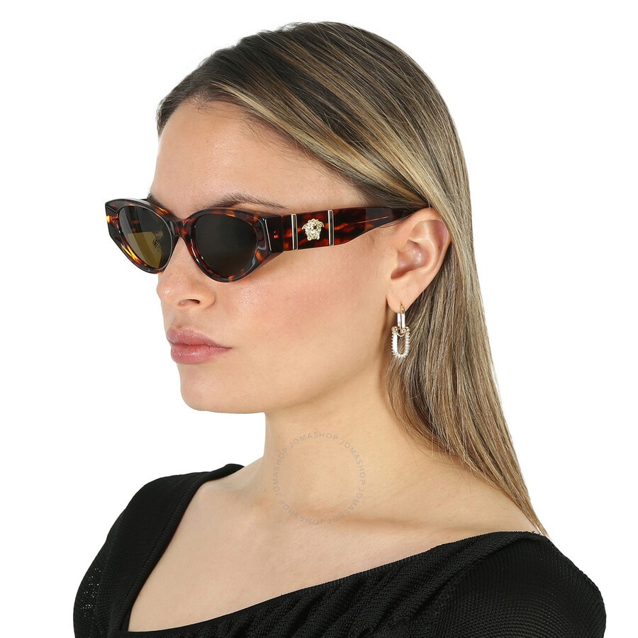 Versace Dark Brown Cat Eye Ladies Sunglasses VE4454 543773 55 - 2
