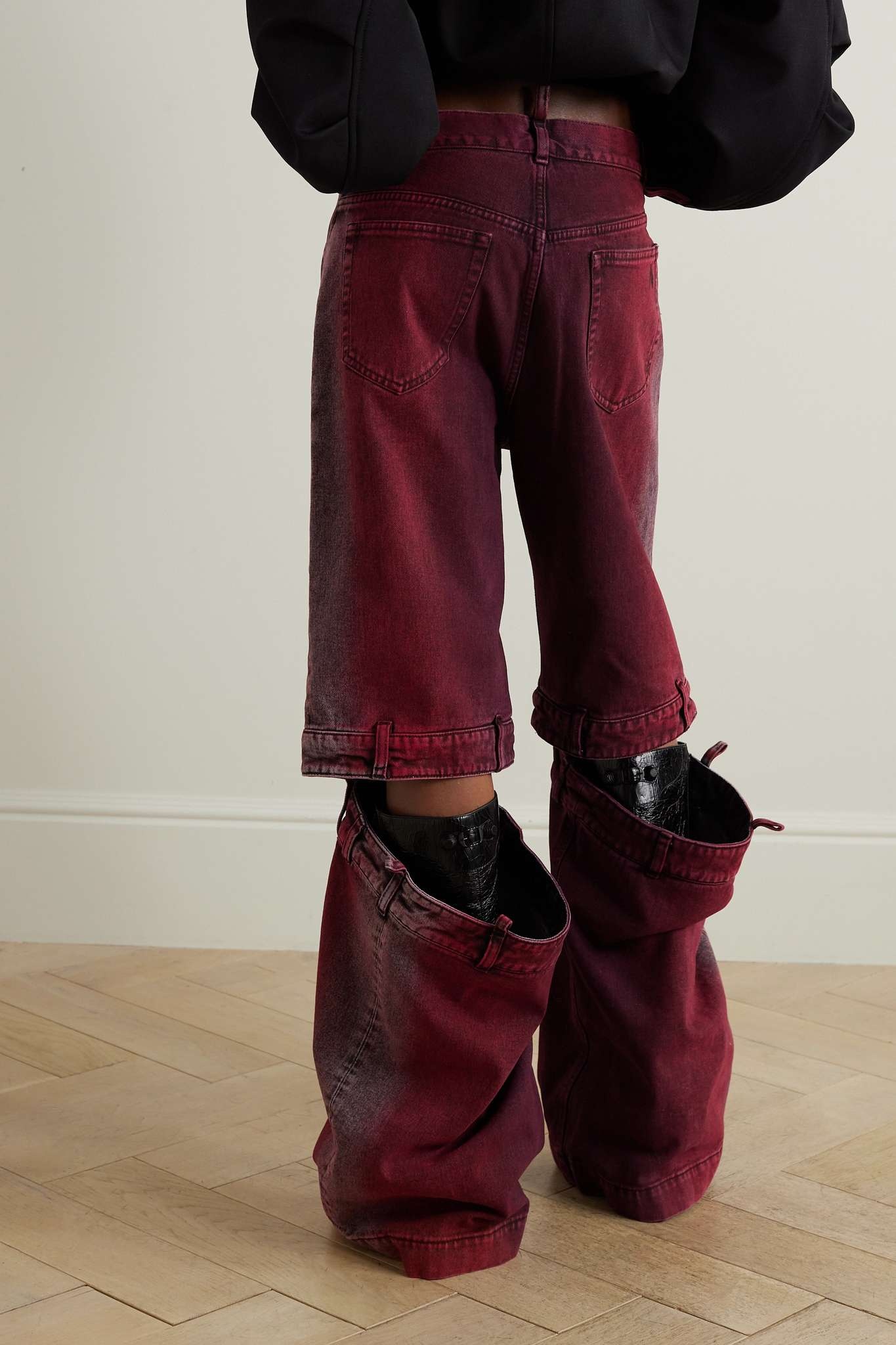 Ashton cutout mid-rise wide-leg jeans - 4