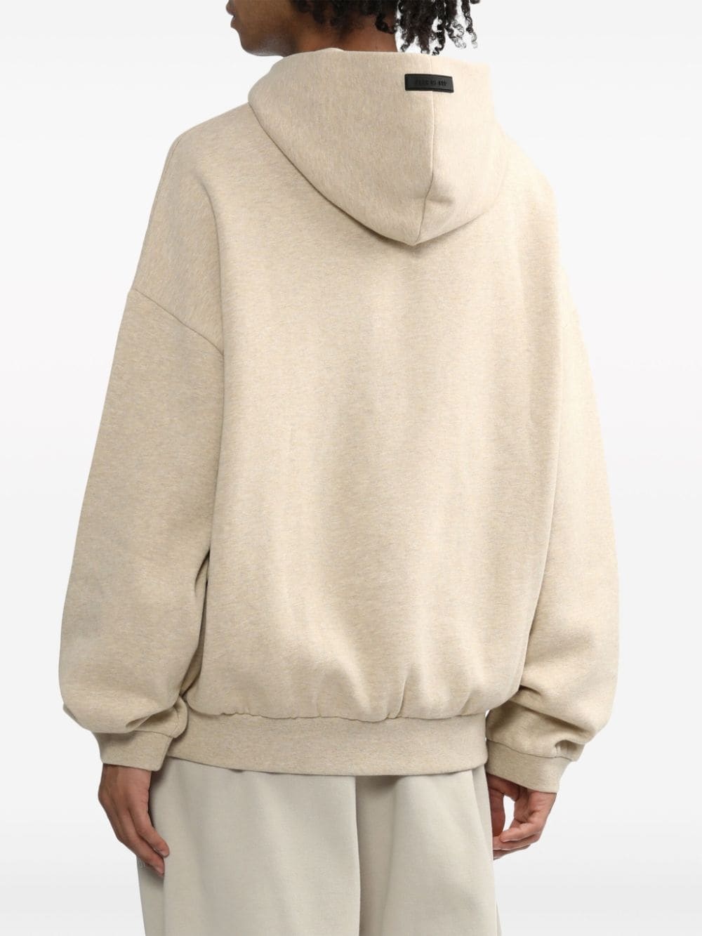 logo-embossed jersey hoodie - 4