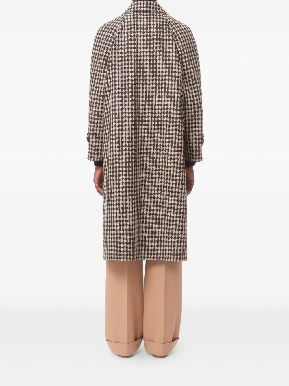 checked long coat - 5