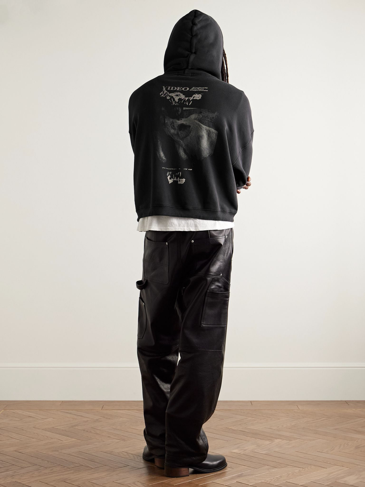 Benny's Video Printed Cotton-Jersey Hoodie Black - 2