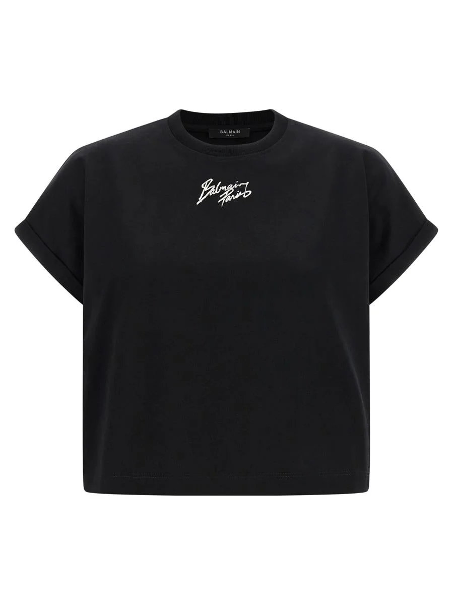 Balmain Cropped T-Shirt - 1