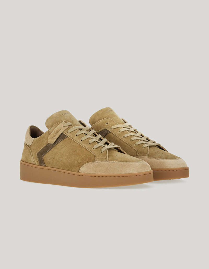 CANALI NUVOLA SNEAKERS WITH RUBBER SOLE IN BEIGE SUEDE 1